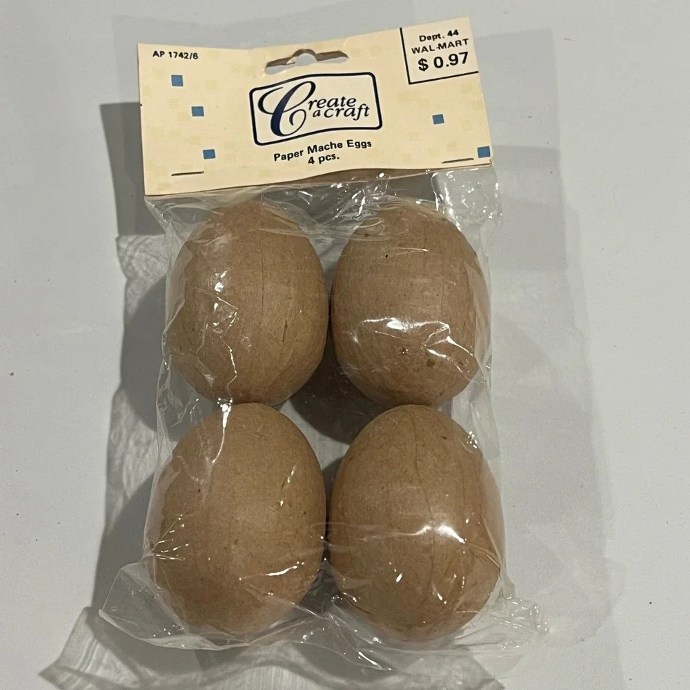 Create‎ a craft Paper Mache Eggs Natural Brown 4 pcs Craft DIY
